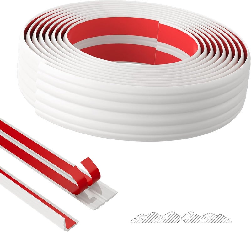 Duzzy Wall Corner Protector Trim, 40 Feet Flexible Inside & Outside Corner Guard Trim, Peel and Stick Corner Molding, Self-Adhesive Strip for Wall Edge, Ceiling, Door Frames, Countertop - Image 1